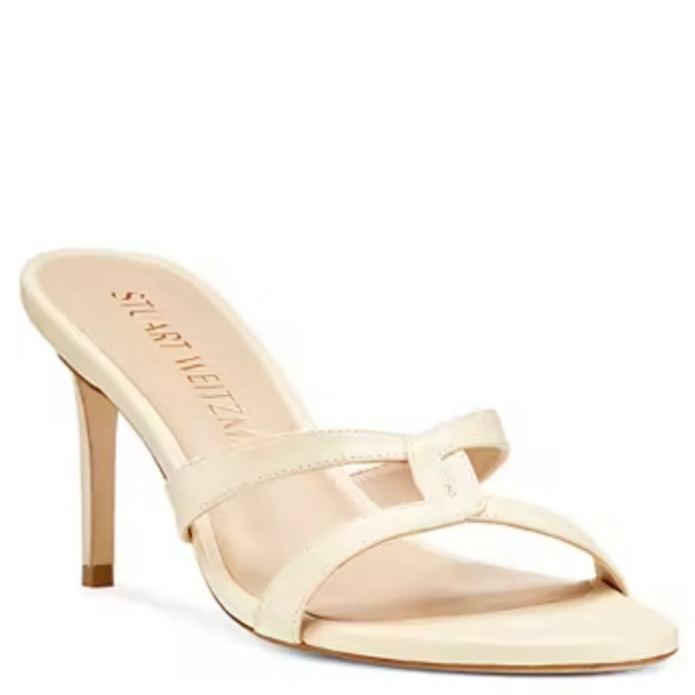 Stuart Weitzman Soirée Sleek 75 in Sand Vanilla